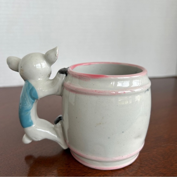 Vintage Always Drink Milk Children's Decorative Deer Mug Pink Stripes - Picture 7 of 10
